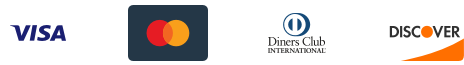 Accepted payment methods such as Visa, MasterCard, and Discover